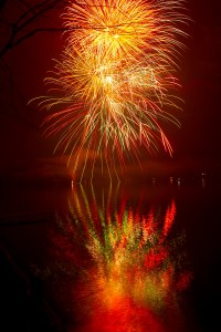 Fireworks over the lake